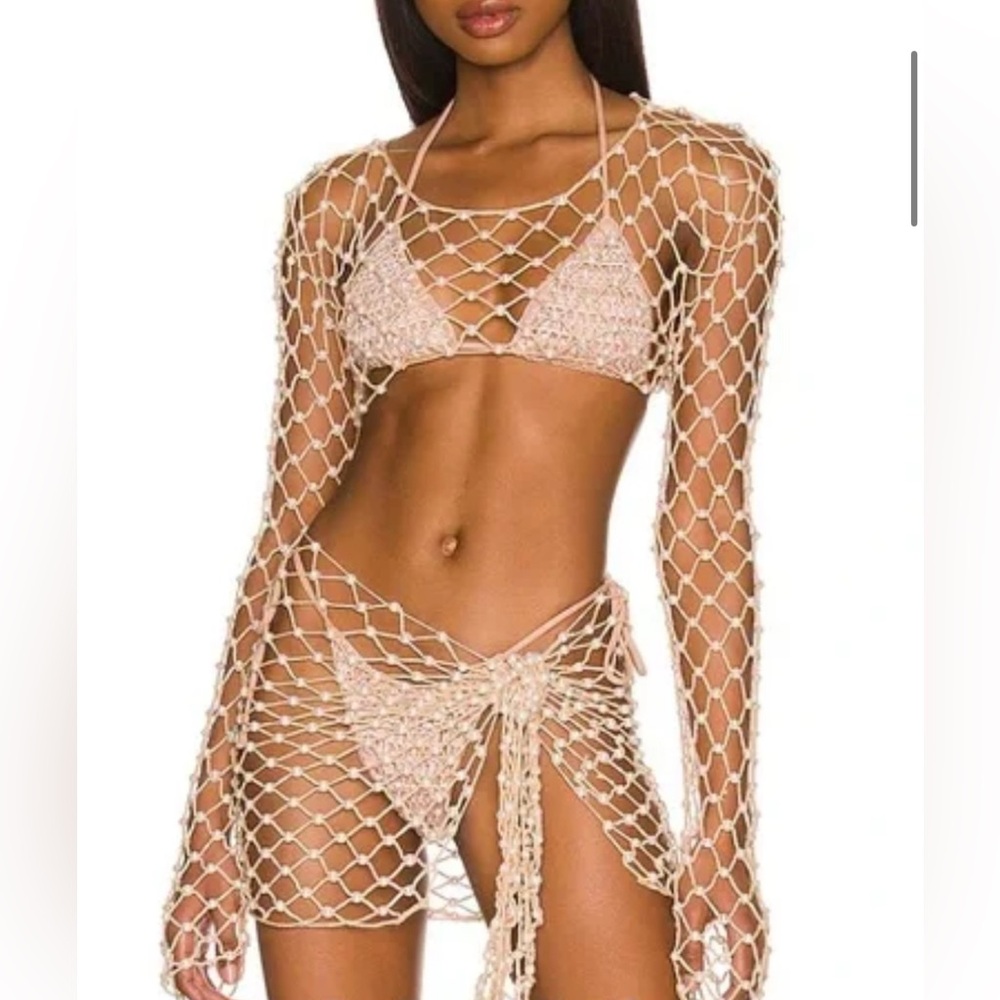 TULAROSA Siren Sea Crop Top Swim Coverup